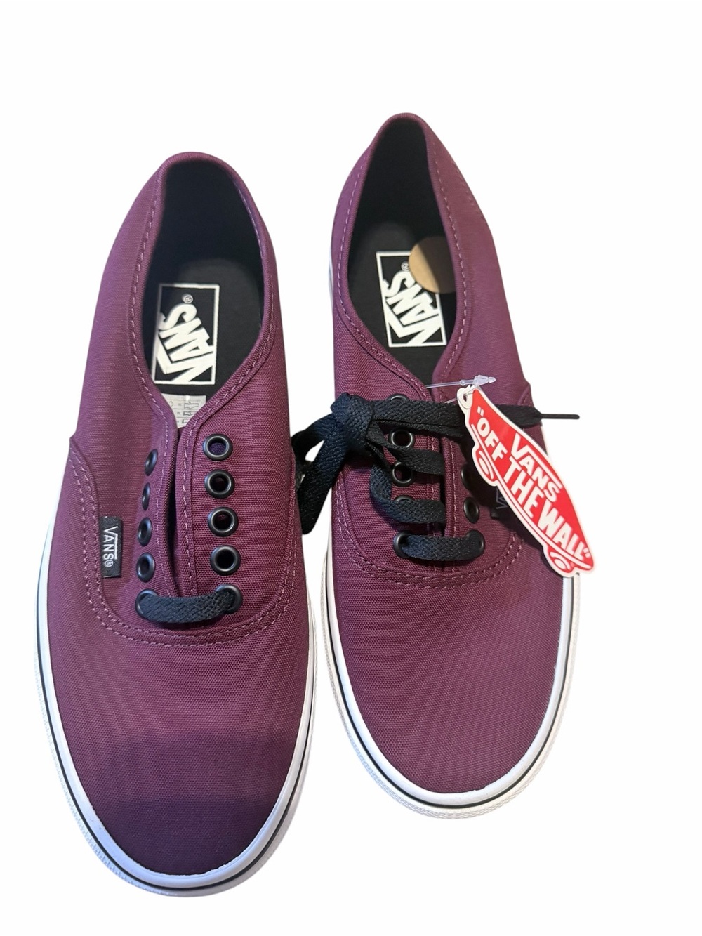 🌟🌼NIB Vans Authentic Low Top Sneakers in Burgundy UNISEX MEN’S 6.5 WOMEN’S 8 - Picture 4 of 11